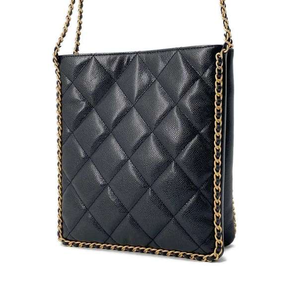 Chanel Bag Mark Coco Black Chain Matelasse Shoulder - Picture 1 of 10